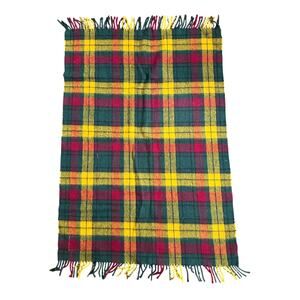 The Scotch House Burns Scotland Macmillan Red Yellow Green Wool Lap Blanket